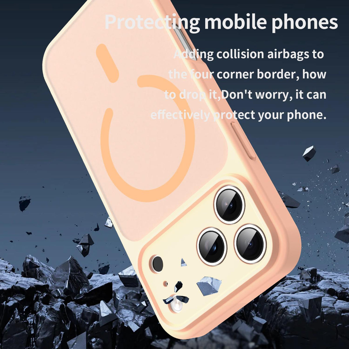 Compatible with iPhone 18 Pro Max Fanying Series Precision Camera Hole PC Dual-Layer TPU Translucent Frosted Magnetic Phone Case - Rouge Powder