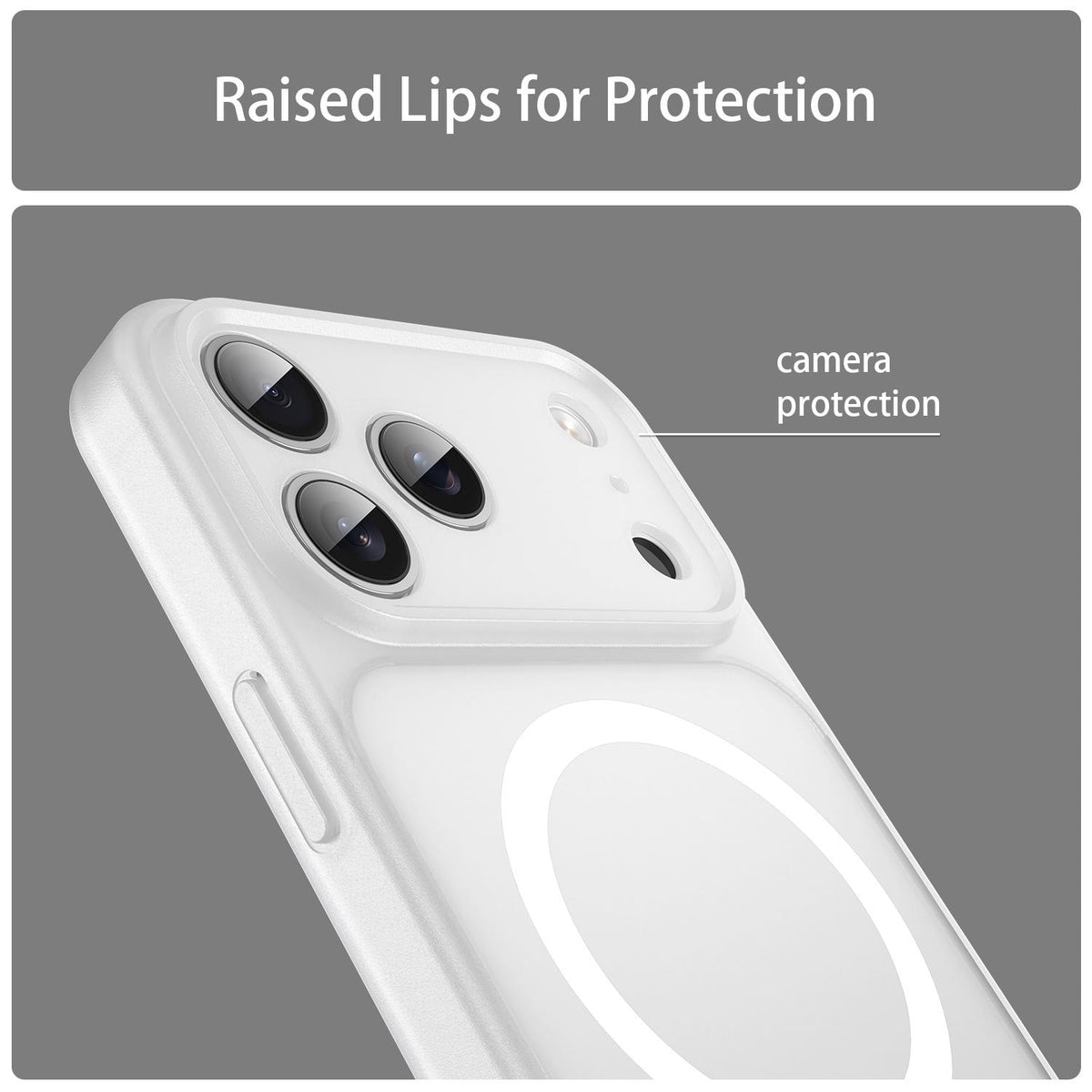 Compatible with iPhone 18 Pro Max Fanying Series Precision Camera Hole PC Dual-Layer TPU Translucent Frosted Magnetic Phone Case - Matte White