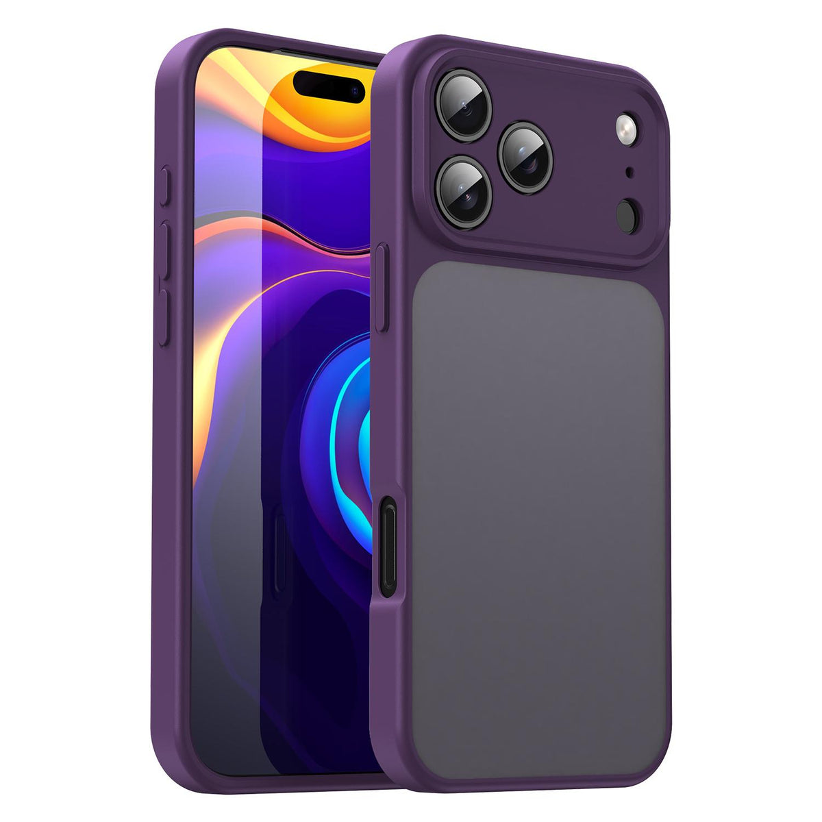 Compatible with iPhone 18 Pro Max Fanying Series Precision Camera Hole PC Dual-Layer TPU Translucent Frosted Phone Case - Crystal Purple