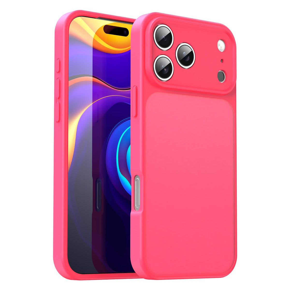 Compatible with iPhone 18 Pro Max Fanying Series Precision Camera Hole PC Dual-Layer TPU Translucent Frosted Phone Case - Rose Red