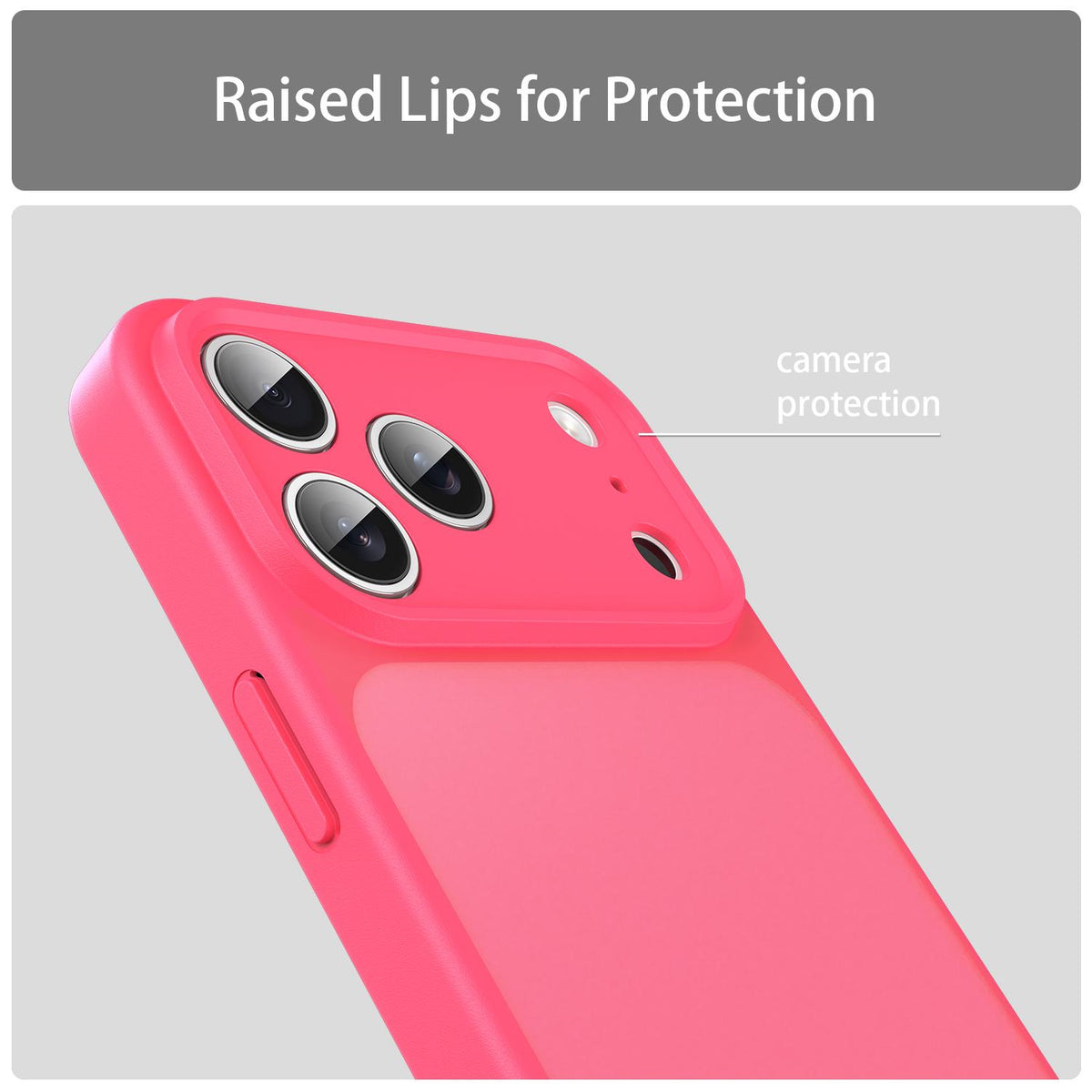 Compatible with iPhone 18 Pro Max Fanying Series Precision Camera Hole PC Dual-Layer TPU Translucent Frosted Phone Case - Rose Red