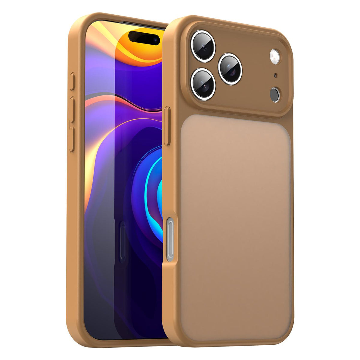Compatible with iPhone 18 Pro Max Fanying Series Precision Camera Hole PC Dual-Layer TPU Translucent Frosted Phone Case - Desert Gold