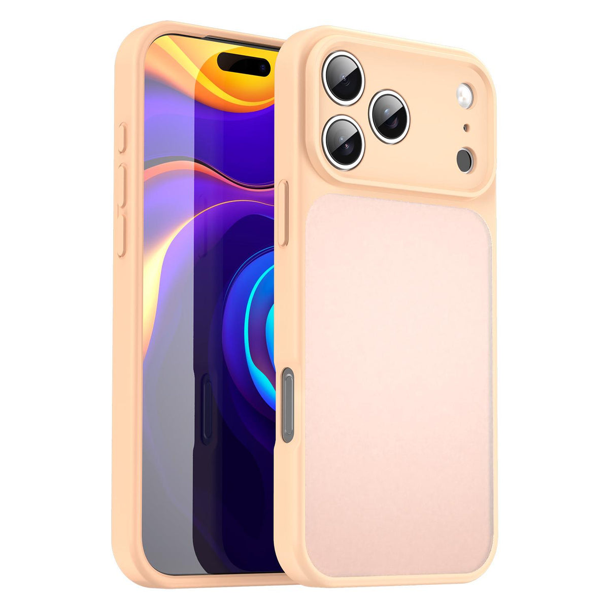 Compatible with iPhone 18 Pro Max Fanying Series Precision Camera Hole PC Dual-Layer TPU Translucent Frosted Phone Case - Rouge Powder