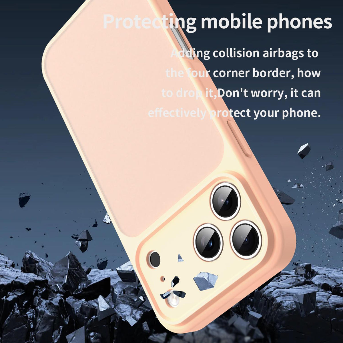Compatible with iPhone 18 Pro Max Fanying Series Precision Camera Hole PC Dual-Layer TPU Translucent Frosted Phone Case - Rouge Powder