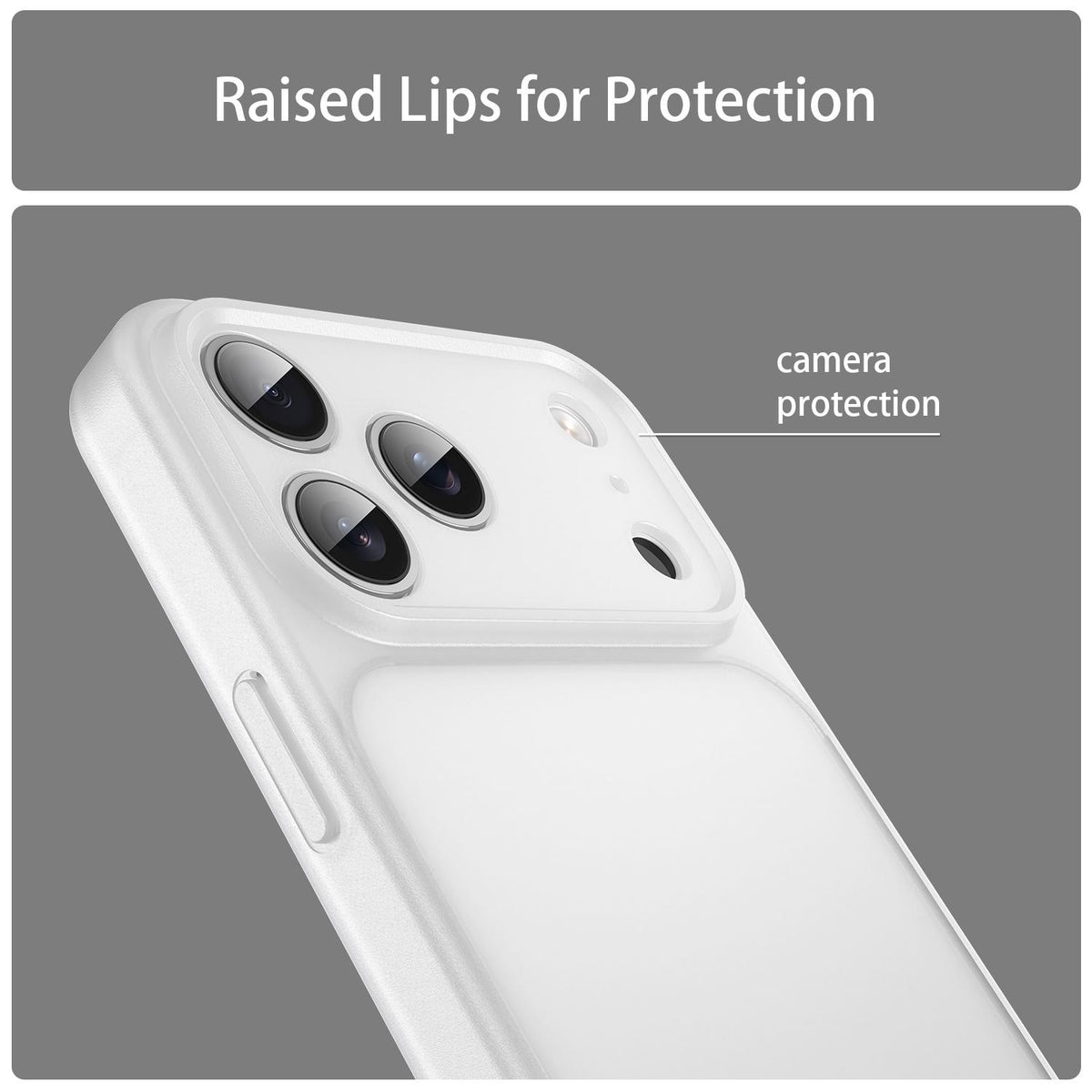 Compatible with iPhone 18 Pro Max Fanying Series Precision Camera Hole PC Dual-Layer TPU Translucent Frosted Phone Case - Matte White