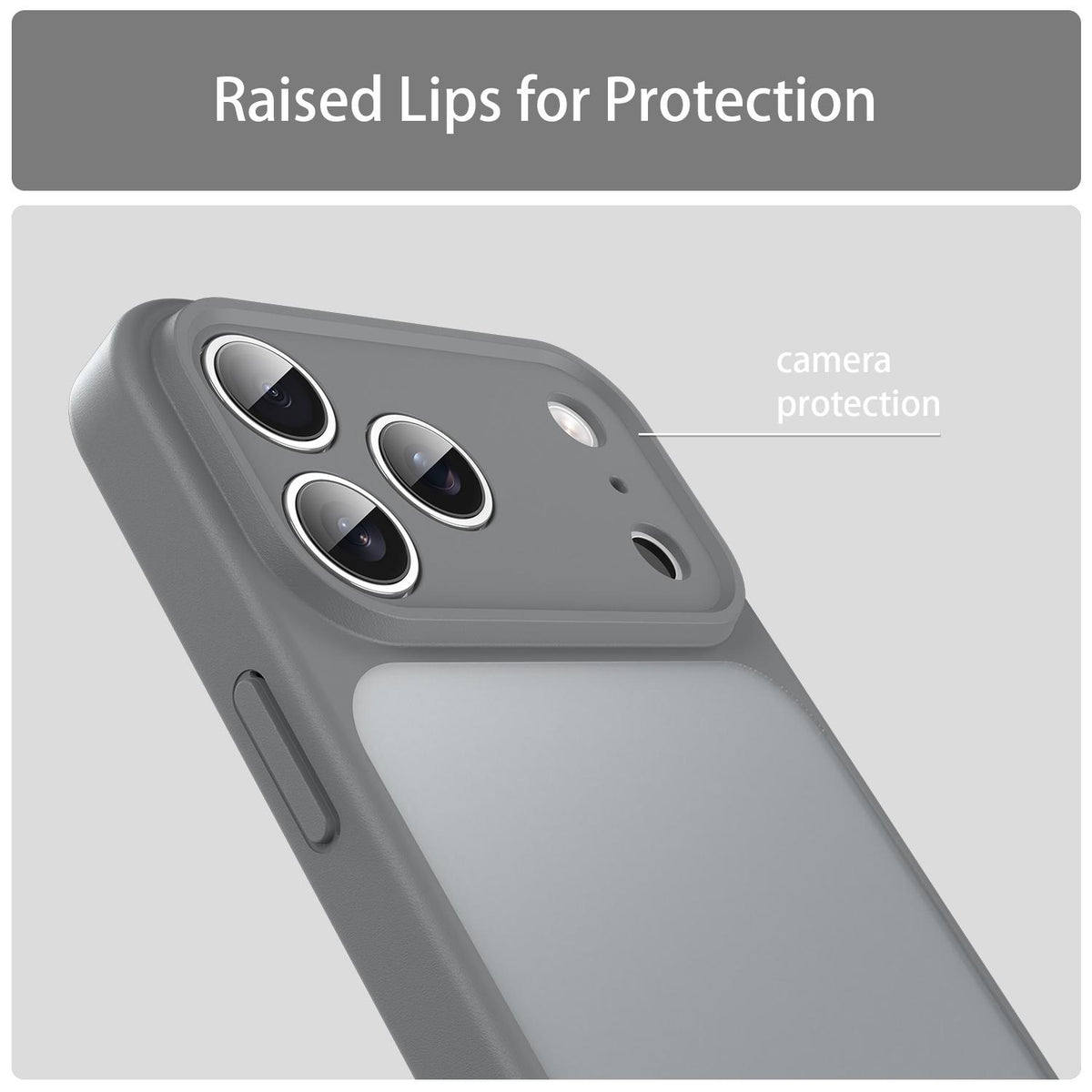 Compatible with iPhone 18 Pro Fanying Series Precision Camera Hole PC Dual-Layer TPU Translucent Frosted Phone Case - Silver Grey