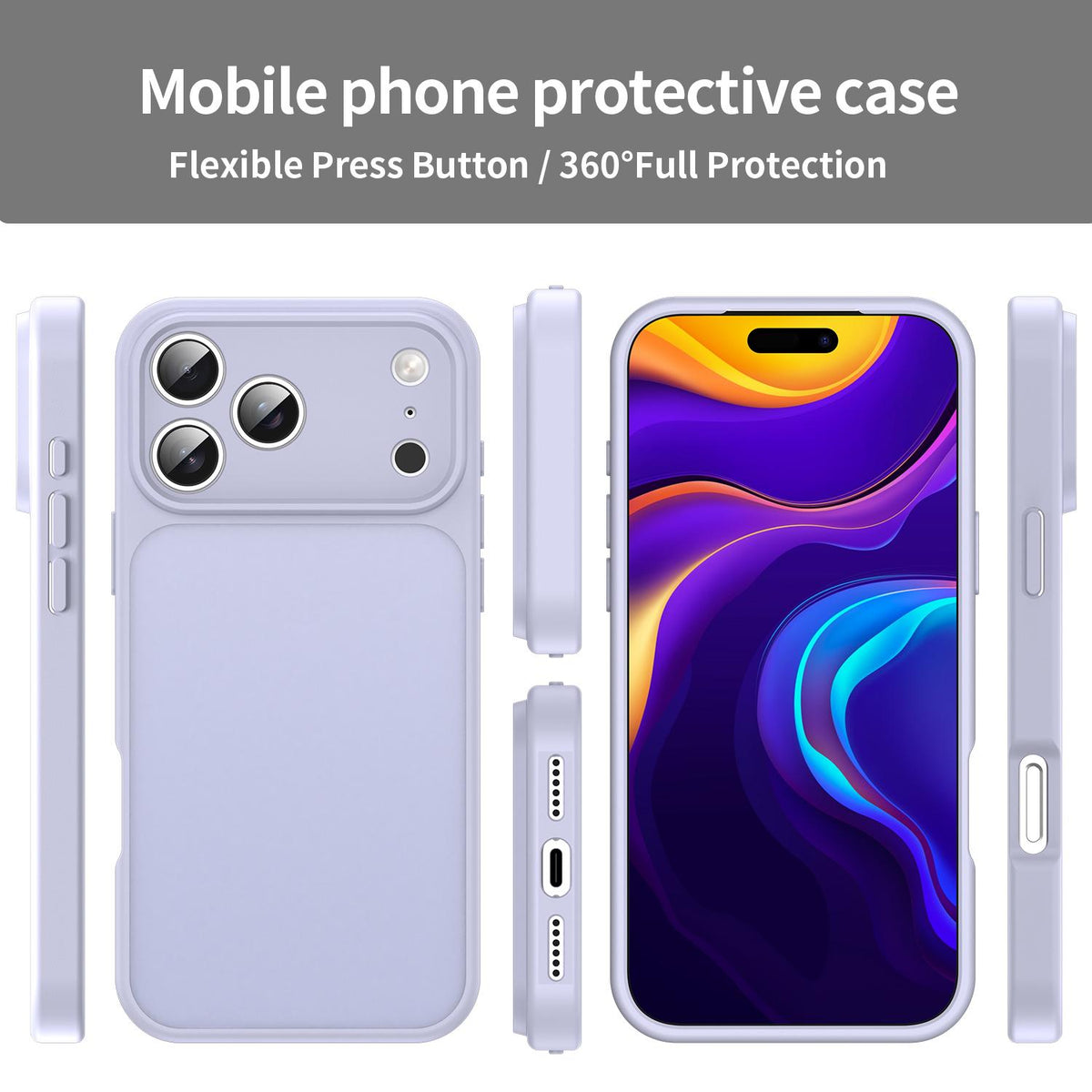 Compatible with iPhone 18 Pro Fanying Series Precision Camera Hole PC Dual-Layer TPU Translucent Frosted Phone Case - Lavender