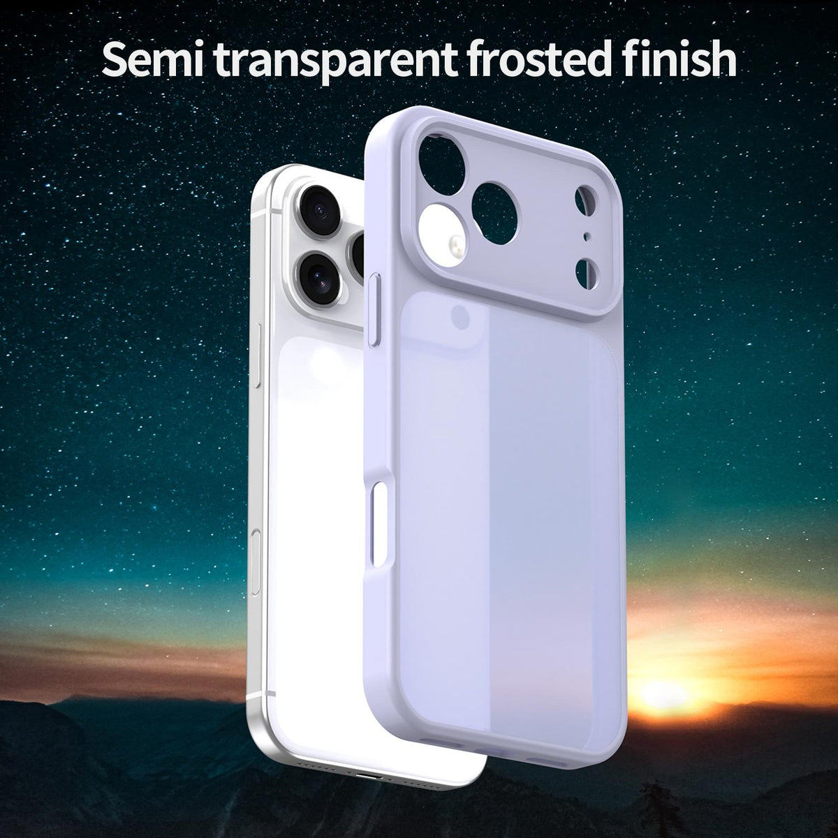 Compatible with iPhone 18 Pro Fanying Series Precision Camera Hole PC Dual-Layer TPU Translucent Frosted Phone Case - Lavender