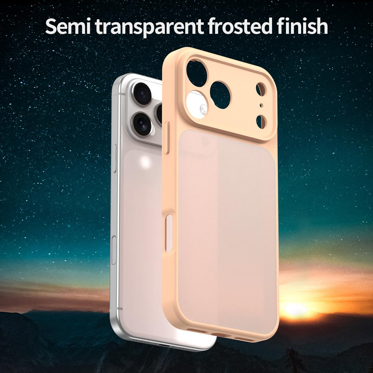 Compatible with iPhone 18 Pro Fanying Series Precision Camera Hole PC Dual-Layer TPU Translucent Frosted Phone Case - Rouge Powder