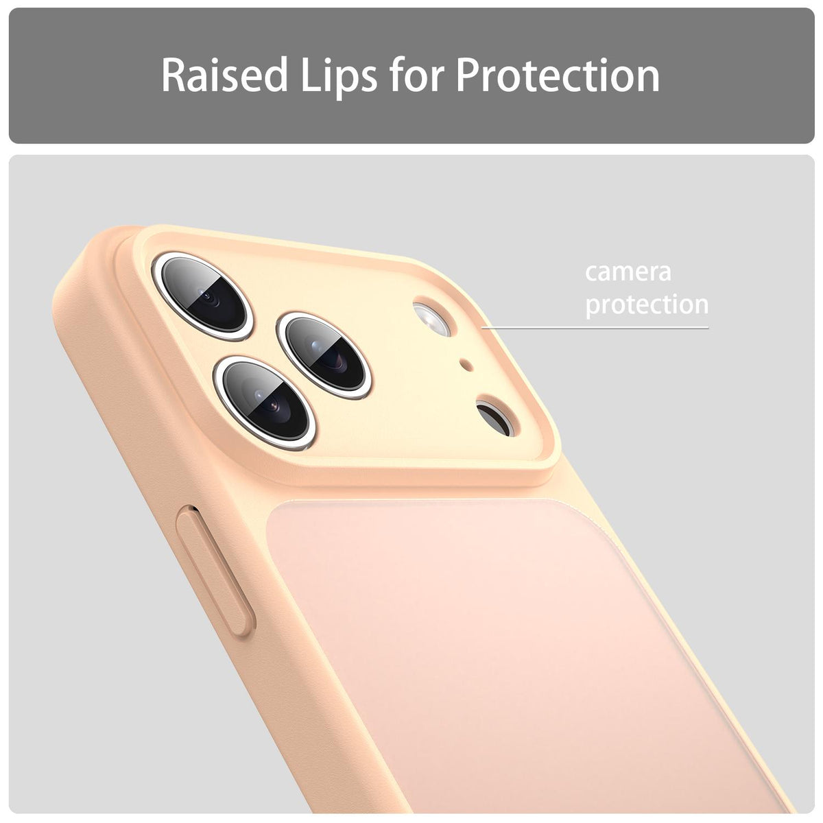 Compatible with iPhone 18 Pro Fanying Series Precision Camera Hole PC Dual-Layer TPU Translucent Frosted Phone Case - Rouge Powder