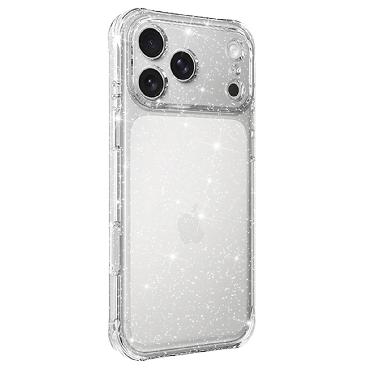 Compatible with iPhone 18 Pro Air-cushioned Corners Shockproof IMD Glitter Phone Case - White