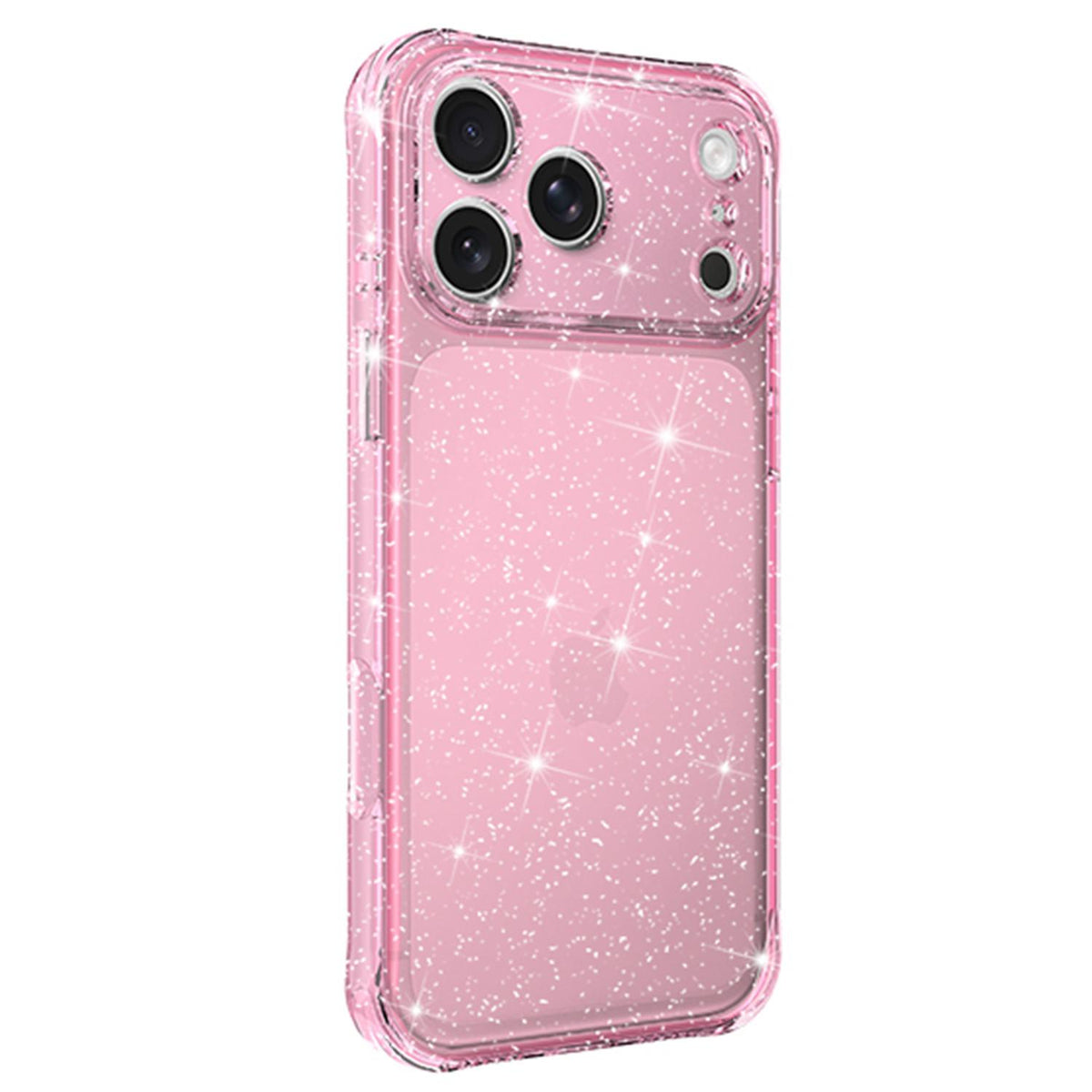 Compatible with iPhone 18 Pro Air-cushioned Corners Shockproof IMD Glitter Phone Case - Pink