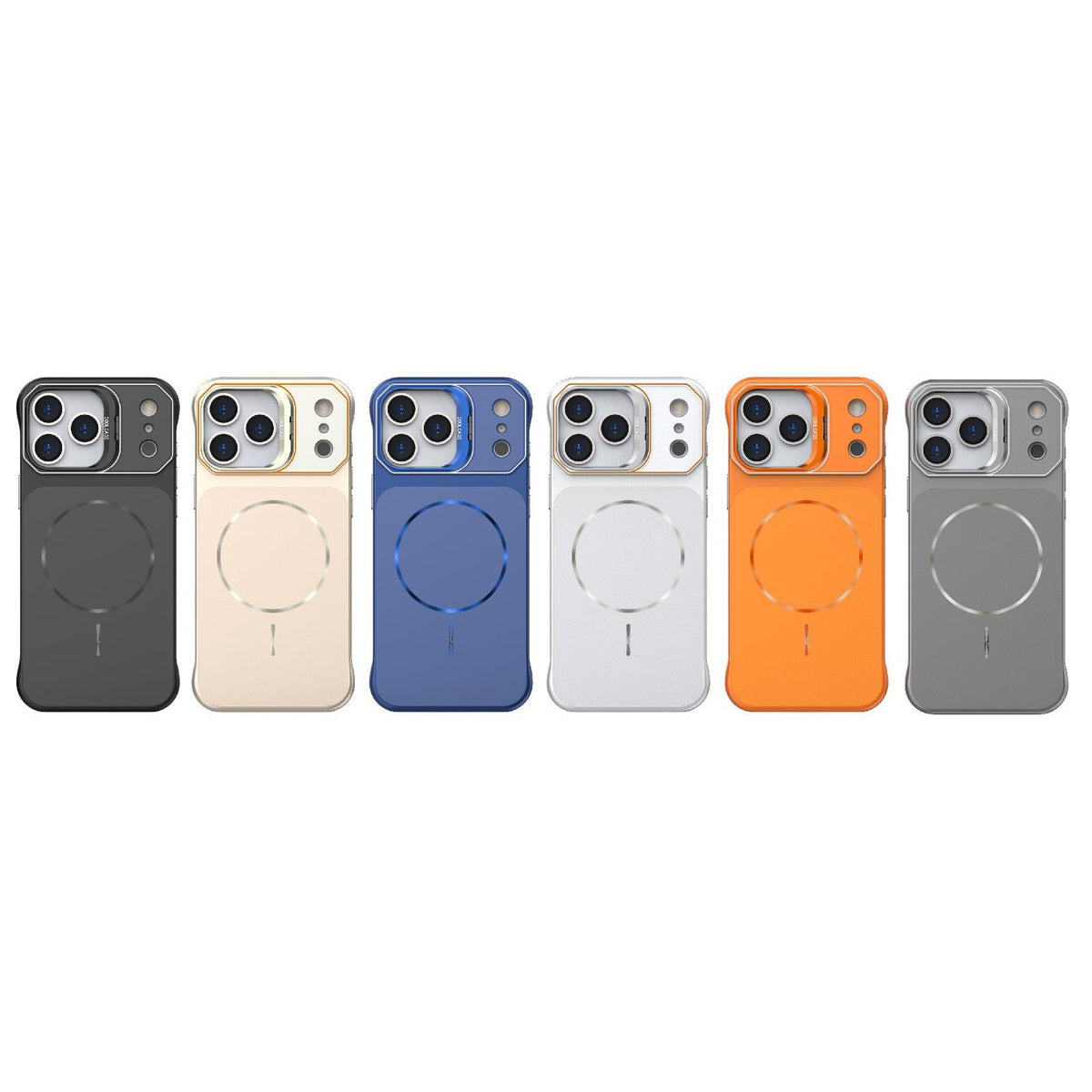 Compatible with iPhone 18 Pro Max Frameless Half-Wrapped PC Magnetic Phone Case - Silver
