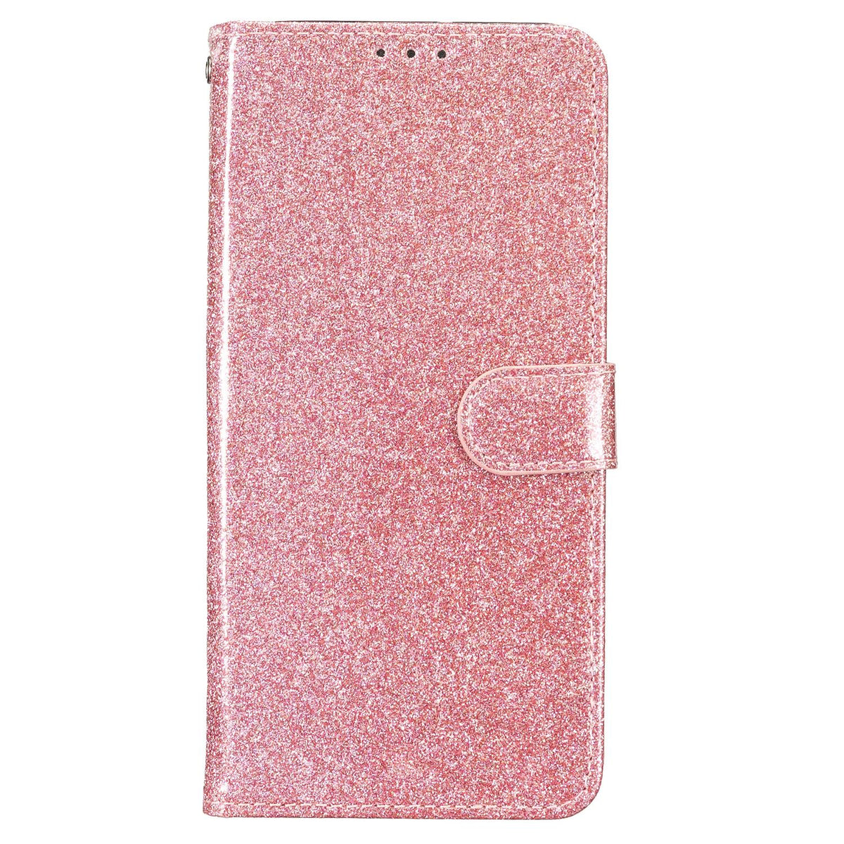 Compatible with iPhone 18 Pro Max Glitter Powder Flip Leather Phone Case - Rose Gold
