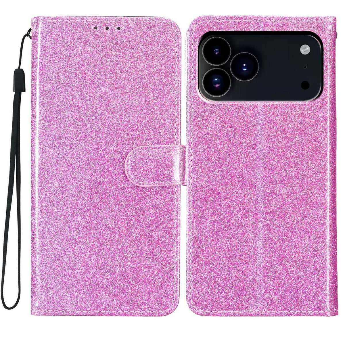 Compatible with iPhone 18 Pro Glitter Powder Flip Leather Phone Case - Light Purple