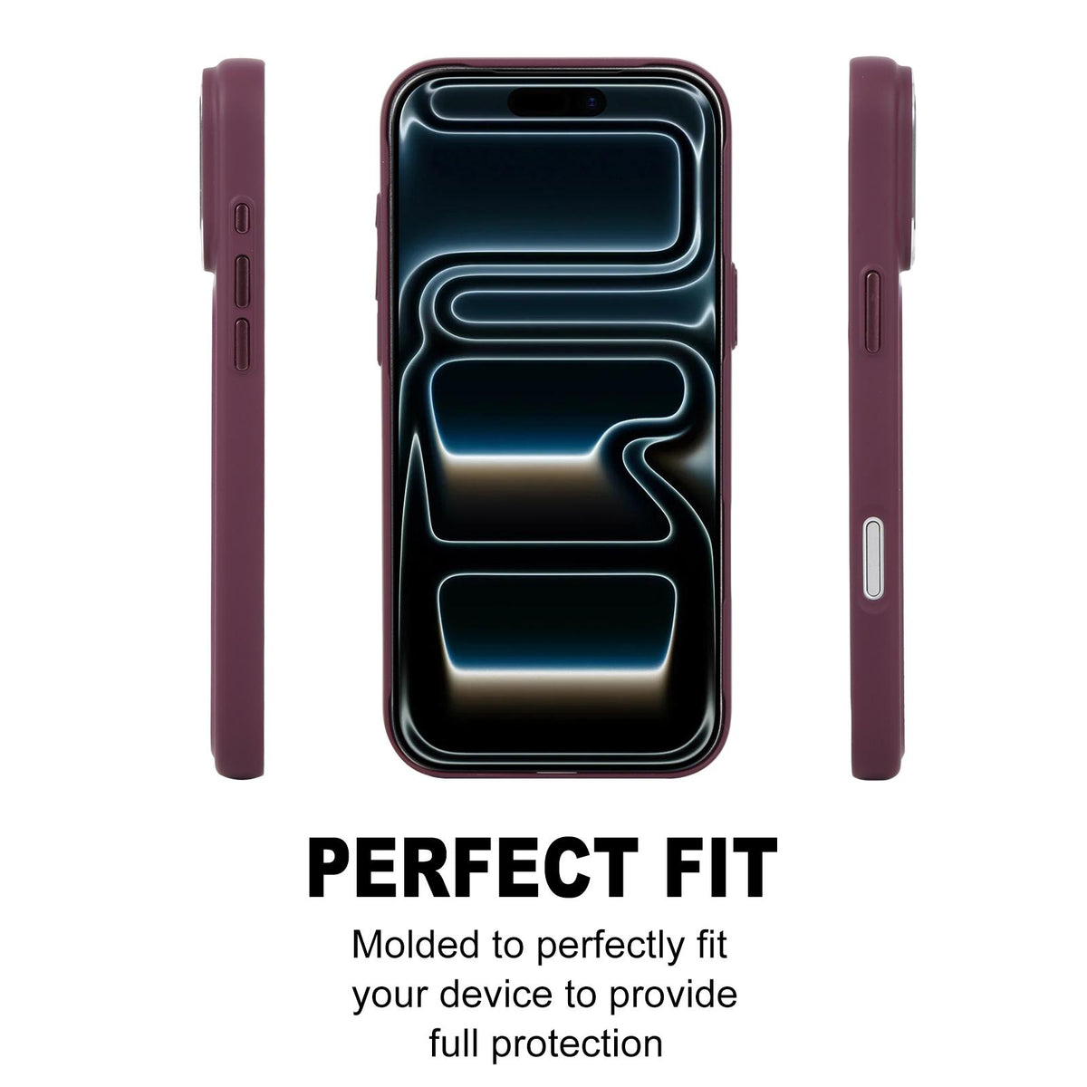 Compatible with iPhone 18 Pro GEBEI Skin Feel Starry Dot Magnetic Phone Case - Dark Cherry
