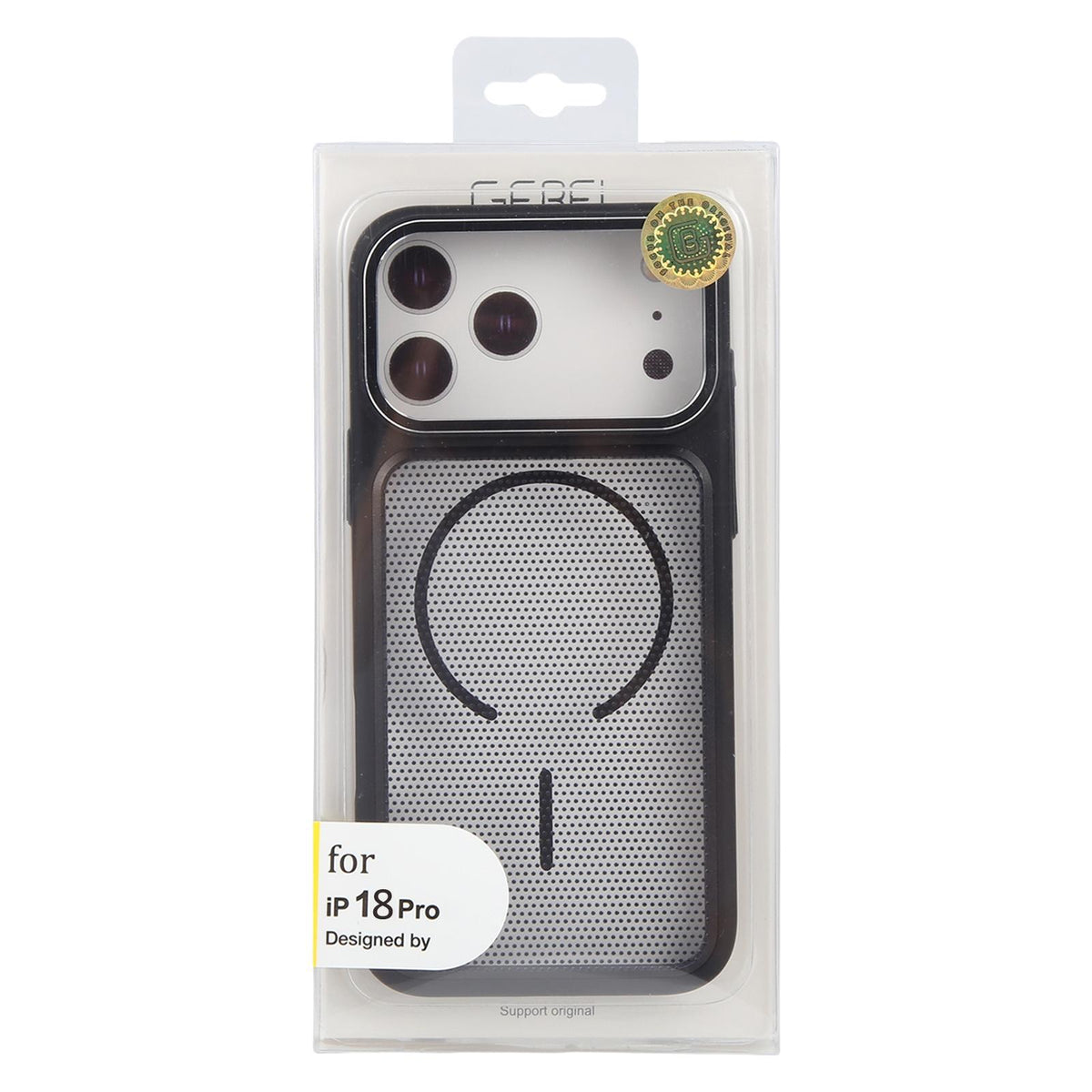 Compatible with iPhone 18 Pro GEBEI Skin Feel Starry Dot Magnetic Phone Case - Black