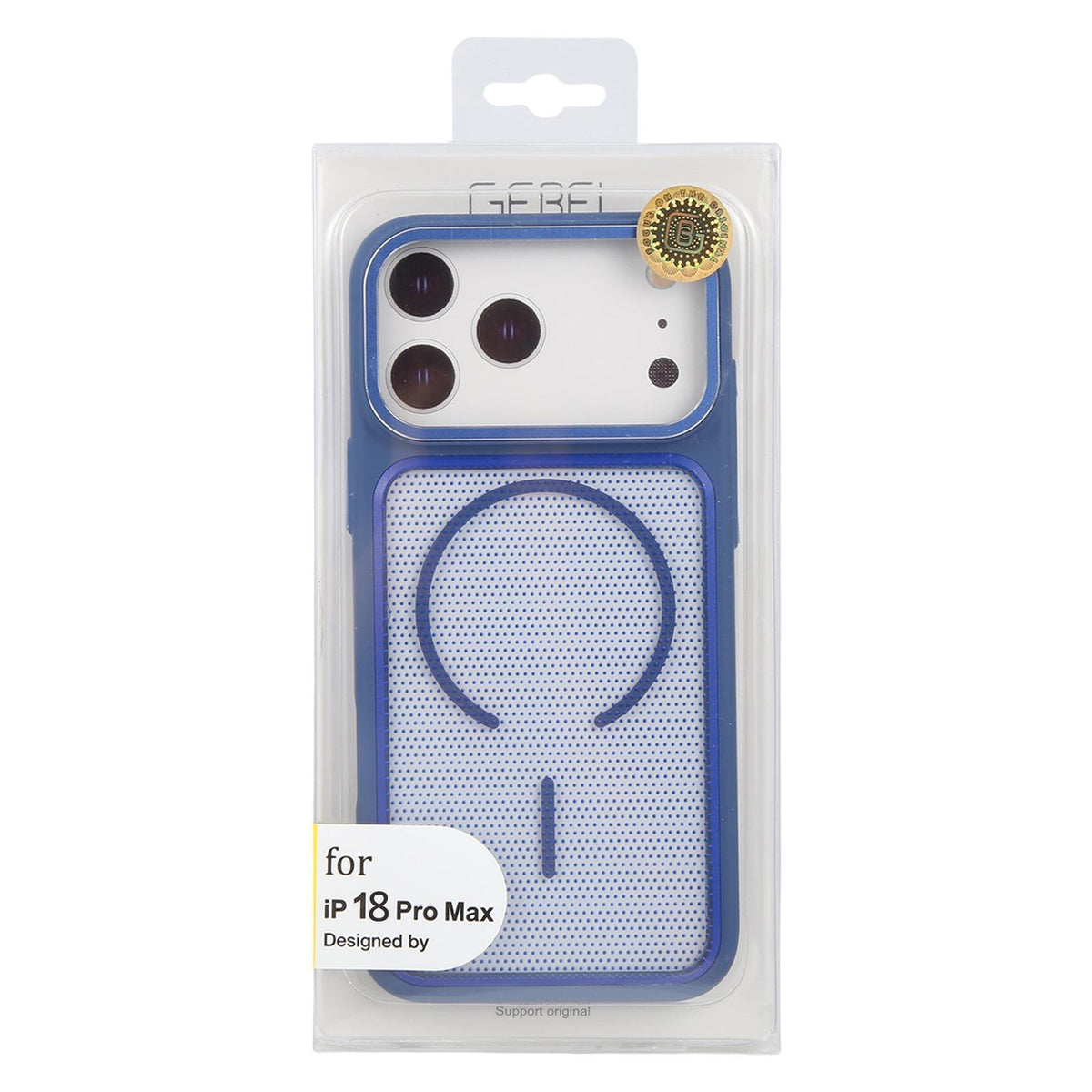 Compatible with iPhone 18 Pro Max GEBEI Skin Feel Starry Dot Magnetic Phone Case - Blue