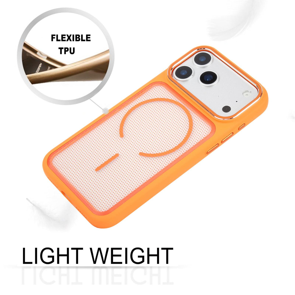 Compatible with iPhone 18 Pro Max GEBEI Skin Feel Starry Dot Magnetic Phone Case - Orange