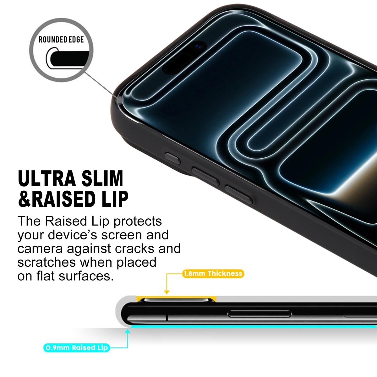 Compatible with iPhone 18 Pro Max GEBEI Skin Feel Starry Dot Magnetic Phone Case - Black