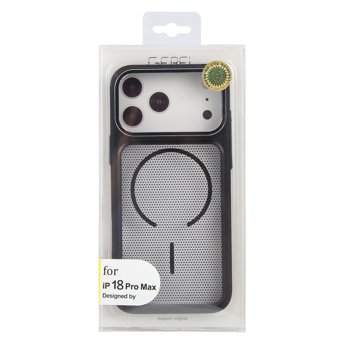 Compatible with iPhone 18 Pro Max GEBEI Skin Feel Starry Dot Magnetic Phone Case - Black