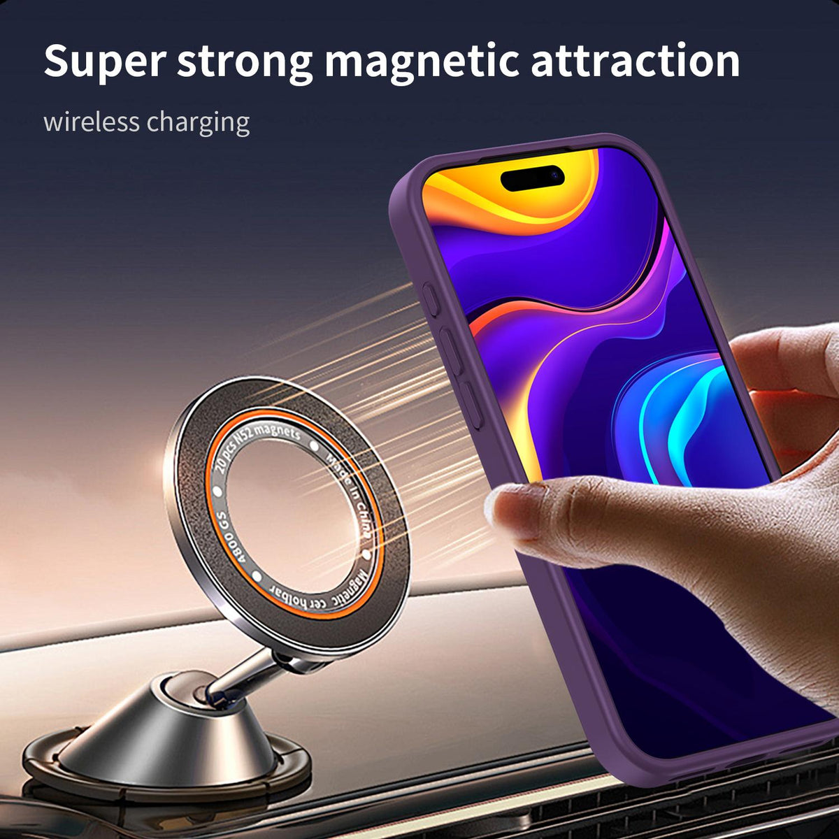 Compatible with iPhone 18 Pro Max Fanying Series PC Dual-Layer TPU Translucent Frosted MagSafe Phone Case - Crystal Purple