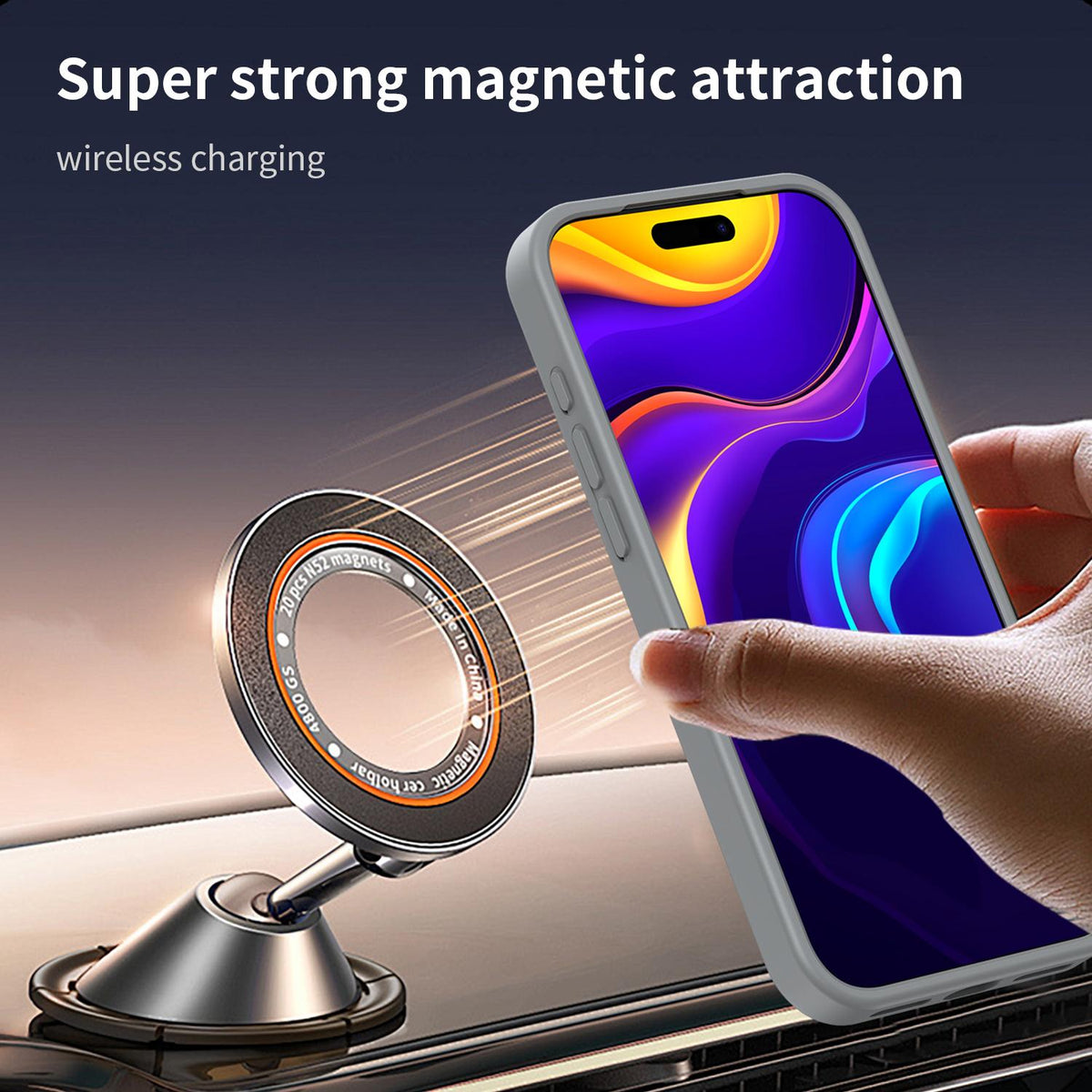 Compatible with iPhone 18 Pro Max Fanying Series PC Dual-Layer TPU Translucent Frosted MagSafe Phone Case - Silver Grey