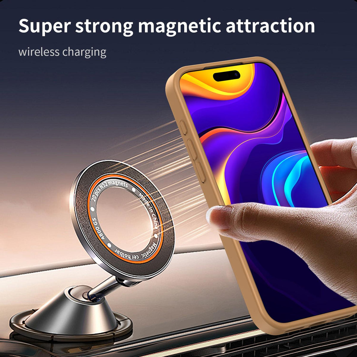 Compatible with iPhone 18 Pro Max Fanying Series PC Dual-Layer TPU Translucent Frosted MagSafe Phone Case - Desert Gold