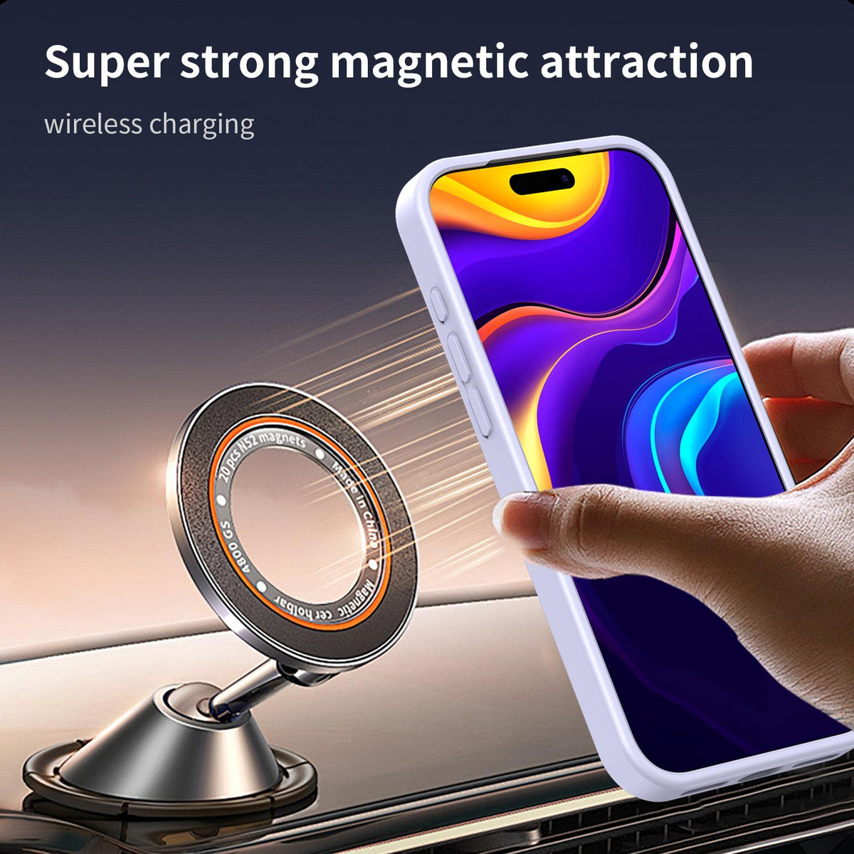 Compatible with iPhone 18 Pro Max Fanying Series PC Dual-Layer TPU Translucent Frosted MagSafe Phone Case - Lavender