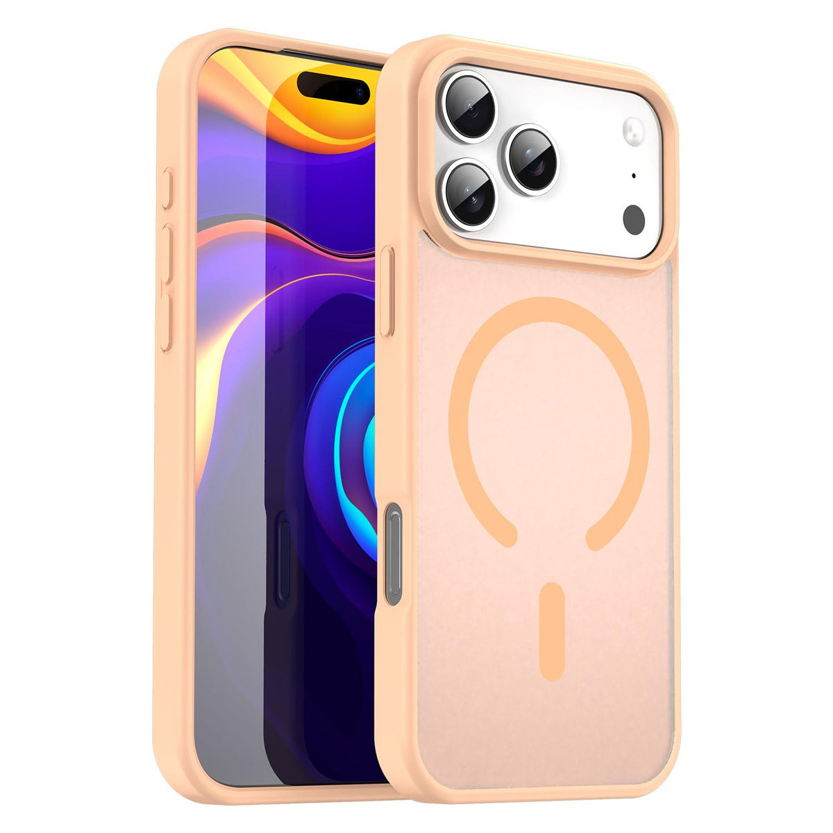Compatible with iPhone 18 Pro Max Fanying Series PC Dual-Layer TPU Translucent Frosted MagSafe Phone Case - Rouge Powder