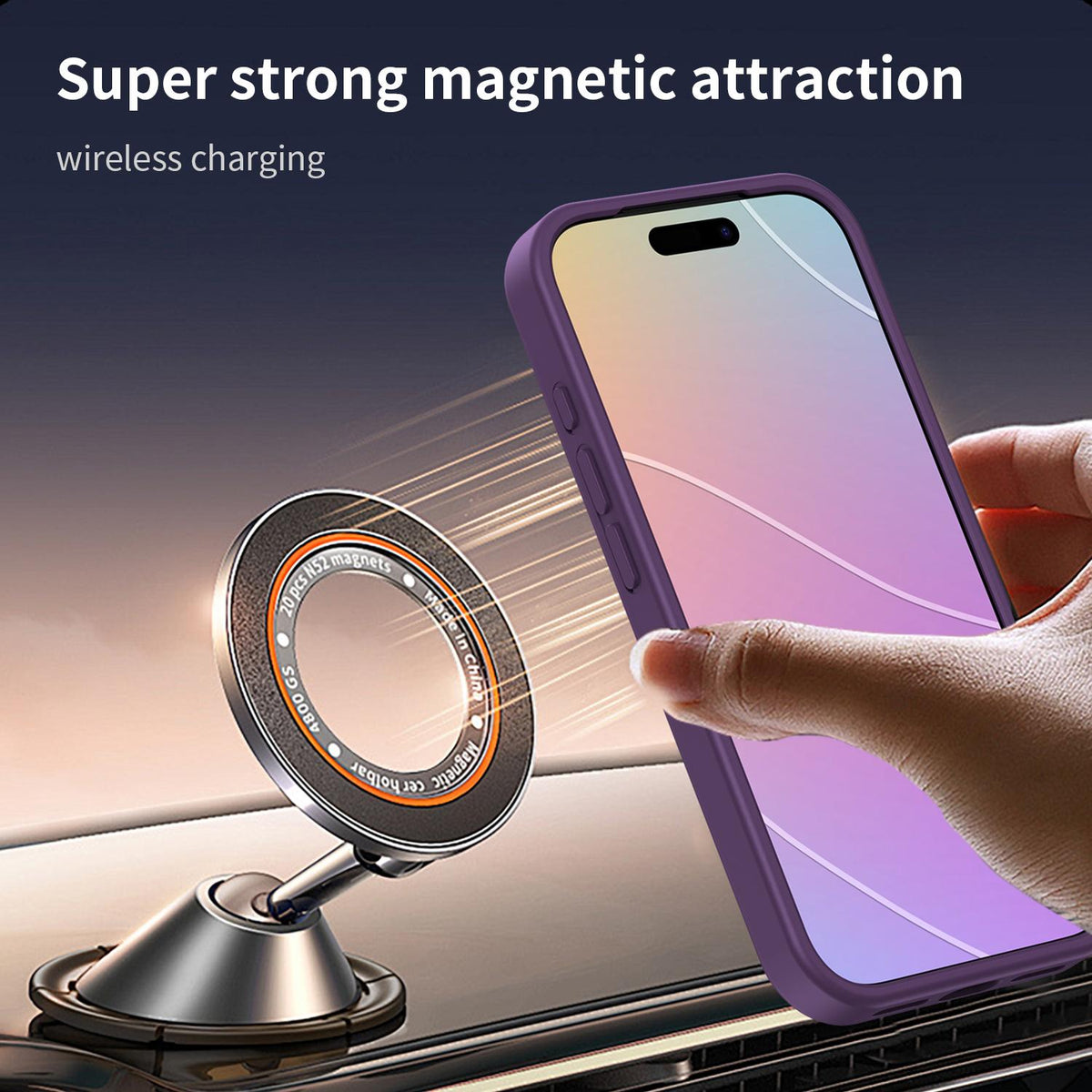 Compatible with iPhone 18 Pro Fanying Series PC Dual-Layer TPU Translucent Frosted MagSafe Phone Case - Crystal Purple