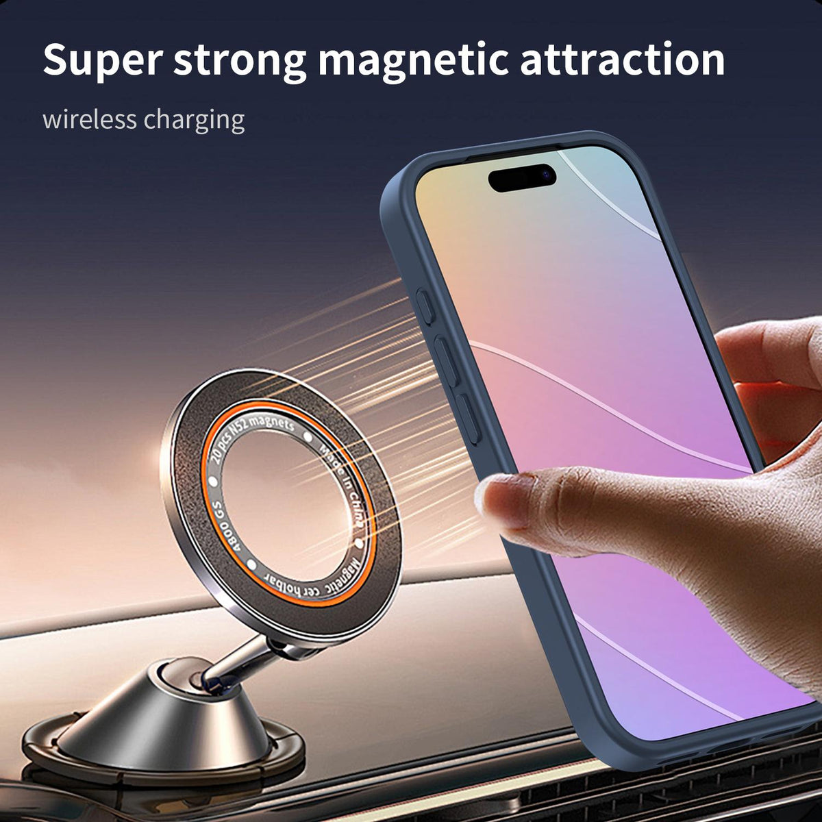 Compatible with iPhone 18 Pro Fanying Series PC Dual-Layer TPU Translucent Frosted MagSafe Phone Case - Cyan Blue