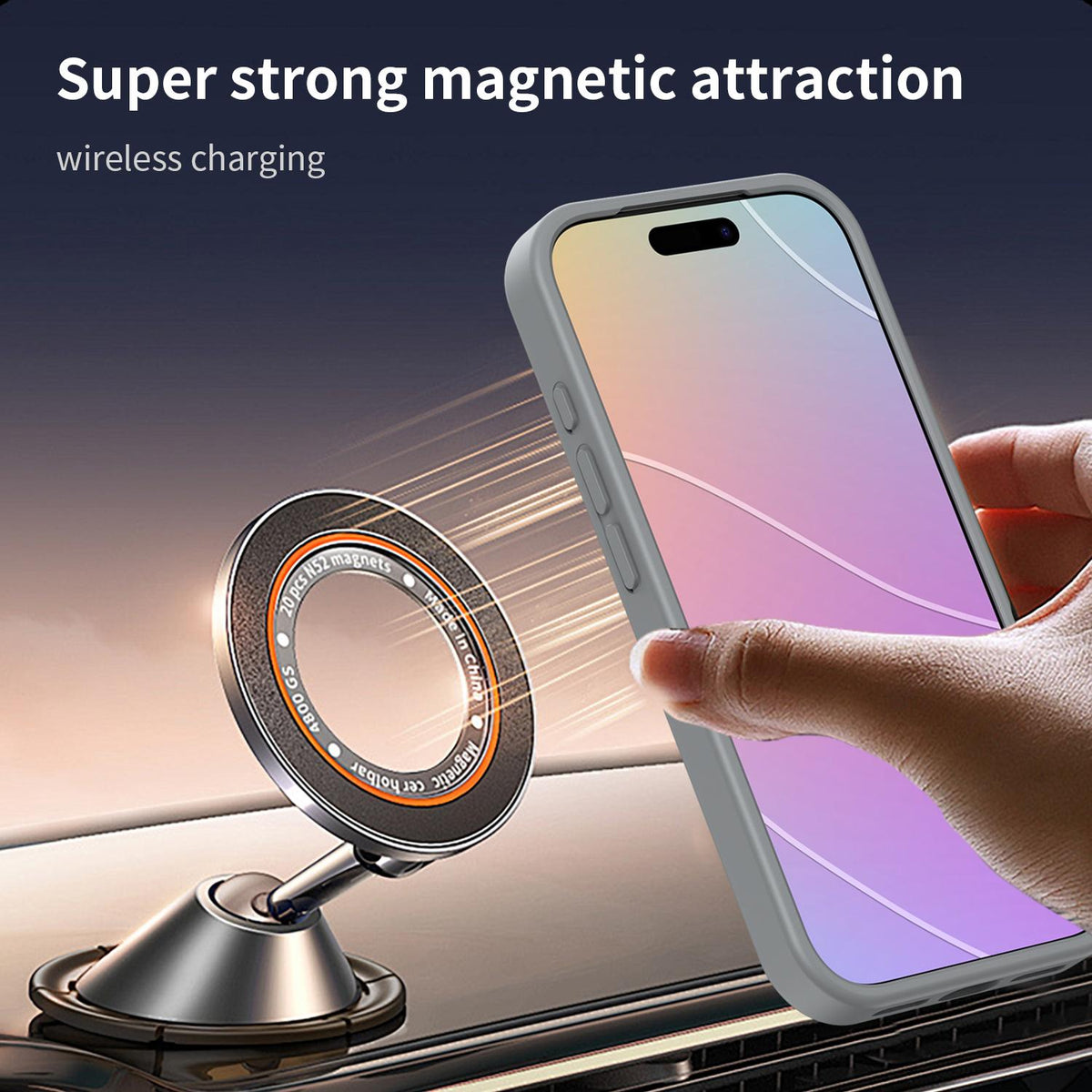 Compatible with iPhone 18 Pro Fanying Series PC Dual-Layer TPU Translucent Frosted MagSafe Phone Case - Silver Grey