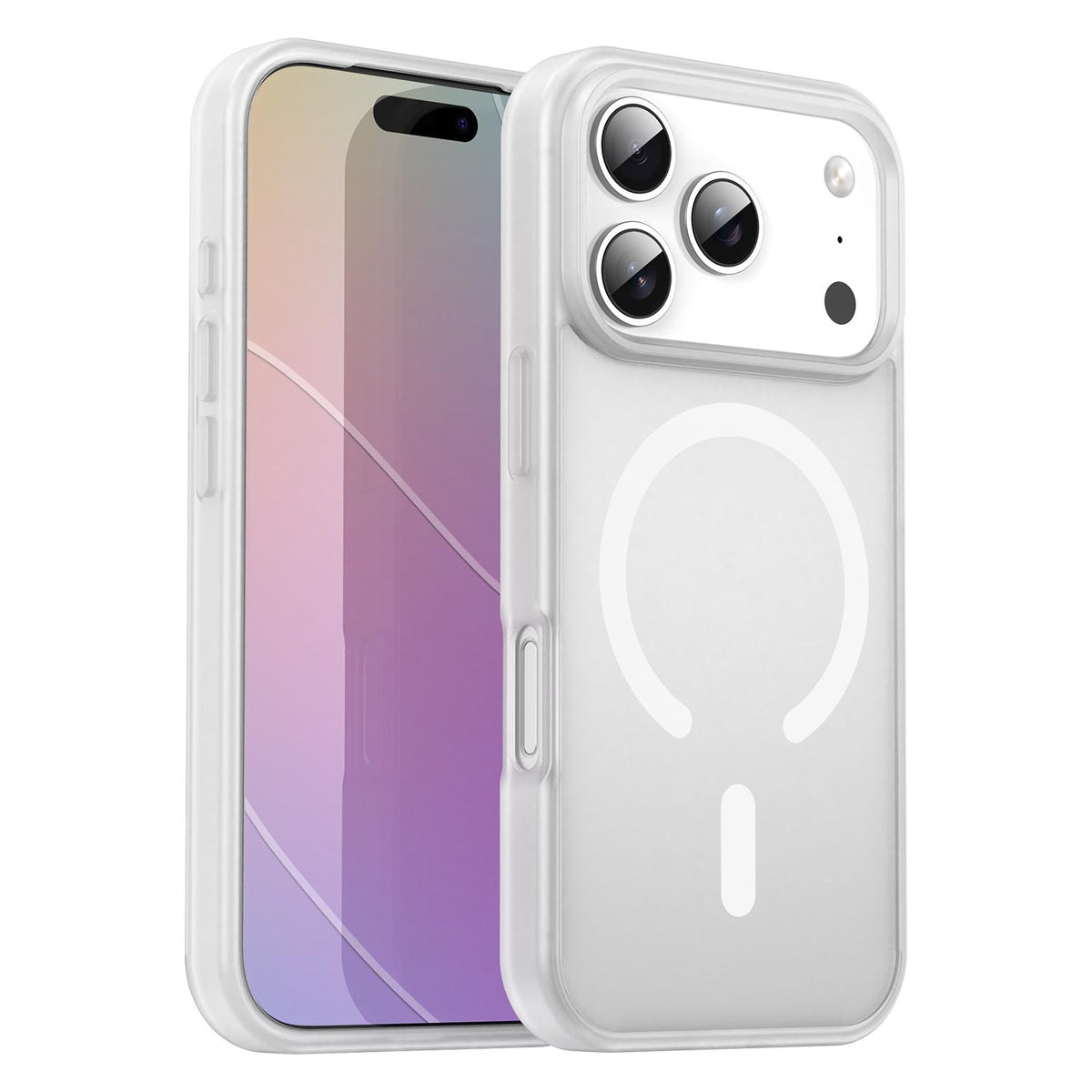 Compatible with iPhone 18 Pro Fanying Series PC Dual-Layer TPU Translucent Frosted MagSafe Phone Case - Matte White