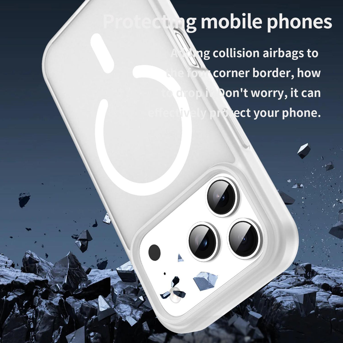 Compatible with iPhone 18 Pro Fanying Series PC Dual-Layer TPU Translucent Frosted MagSafe Phone Case - Matte White