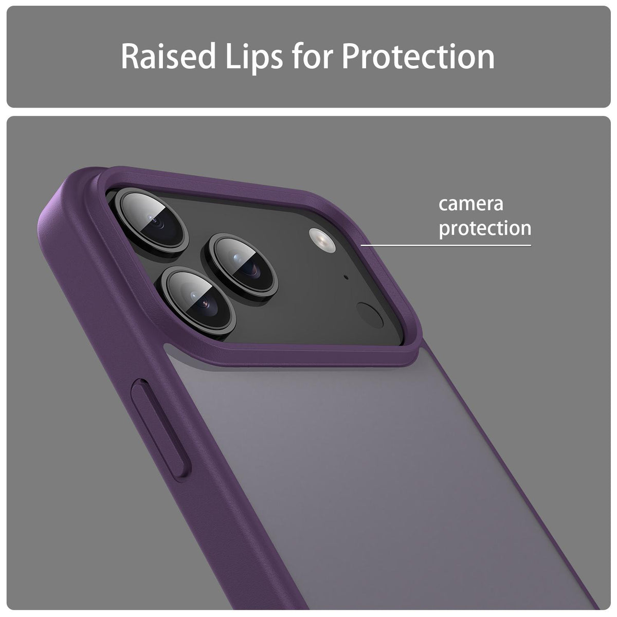 Compatible with iPhone 18 Pro Max Fanying Series PC Dual-Layer TPU Translucent Frosted Phone Case - Crystal Purple