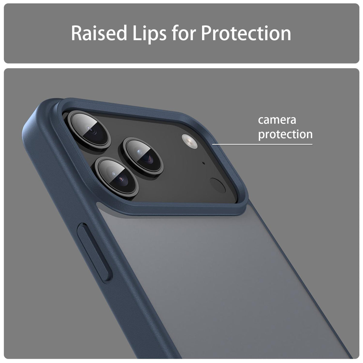 Compatible with iPhone 18 Pro Max Fanying Series PC Dual-Layer TPU Translucent Frosted Phone Case - Cyan Blue
