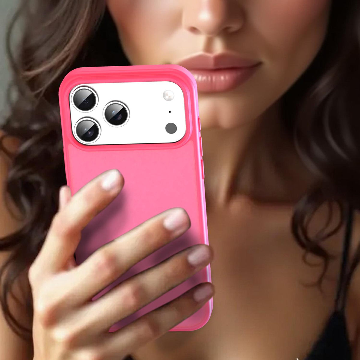 Compatible with iPhone 18 Pro Max Fanying Series PC Dual-Layer TPU Translucent Frosted Phone Case - Rose Red