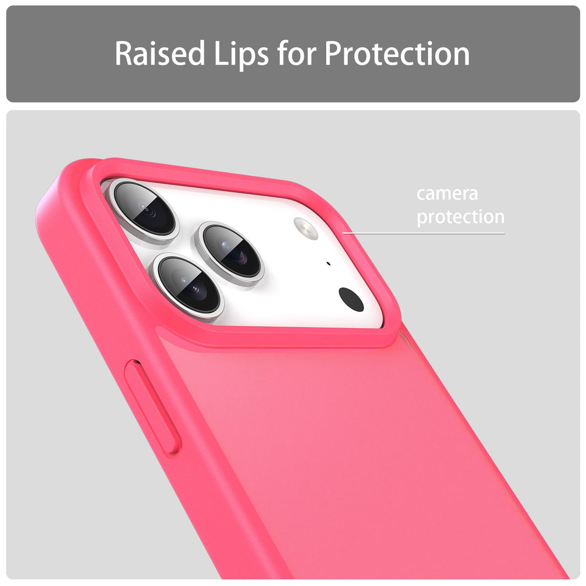 Compatible with iPhone 18 Pro Max Fanying Series PC Dual-Layer TPU Translucent Frosted Phone Case - Rose Red