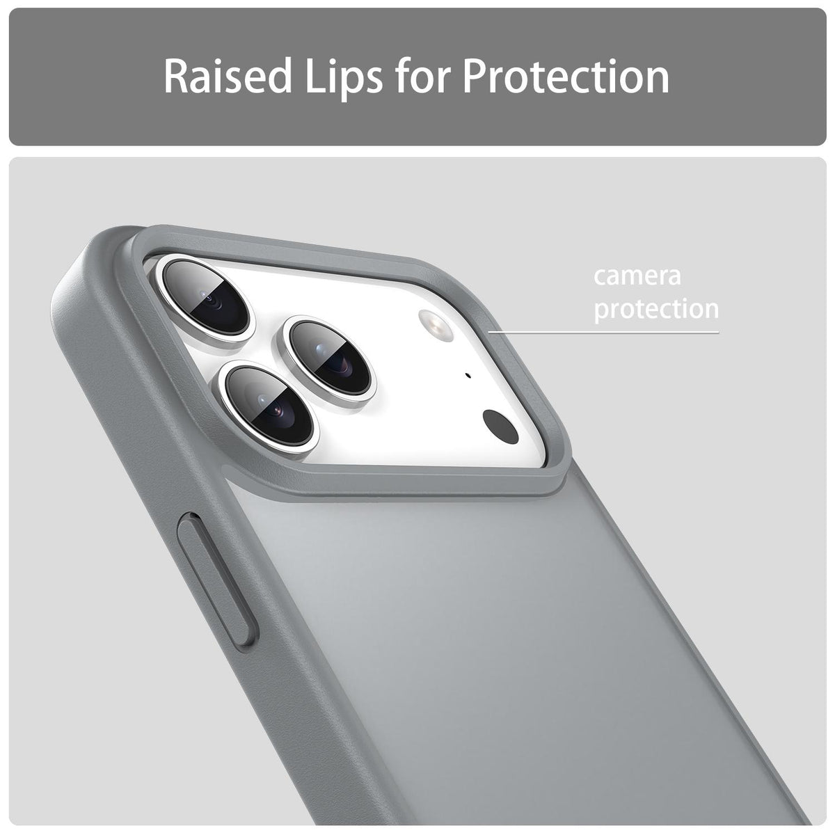 Compatible with iPhone 18 Pro Max Fanying Series PC Dual-Layer TPU Translucent Frosted Phone Case - Silver Grey