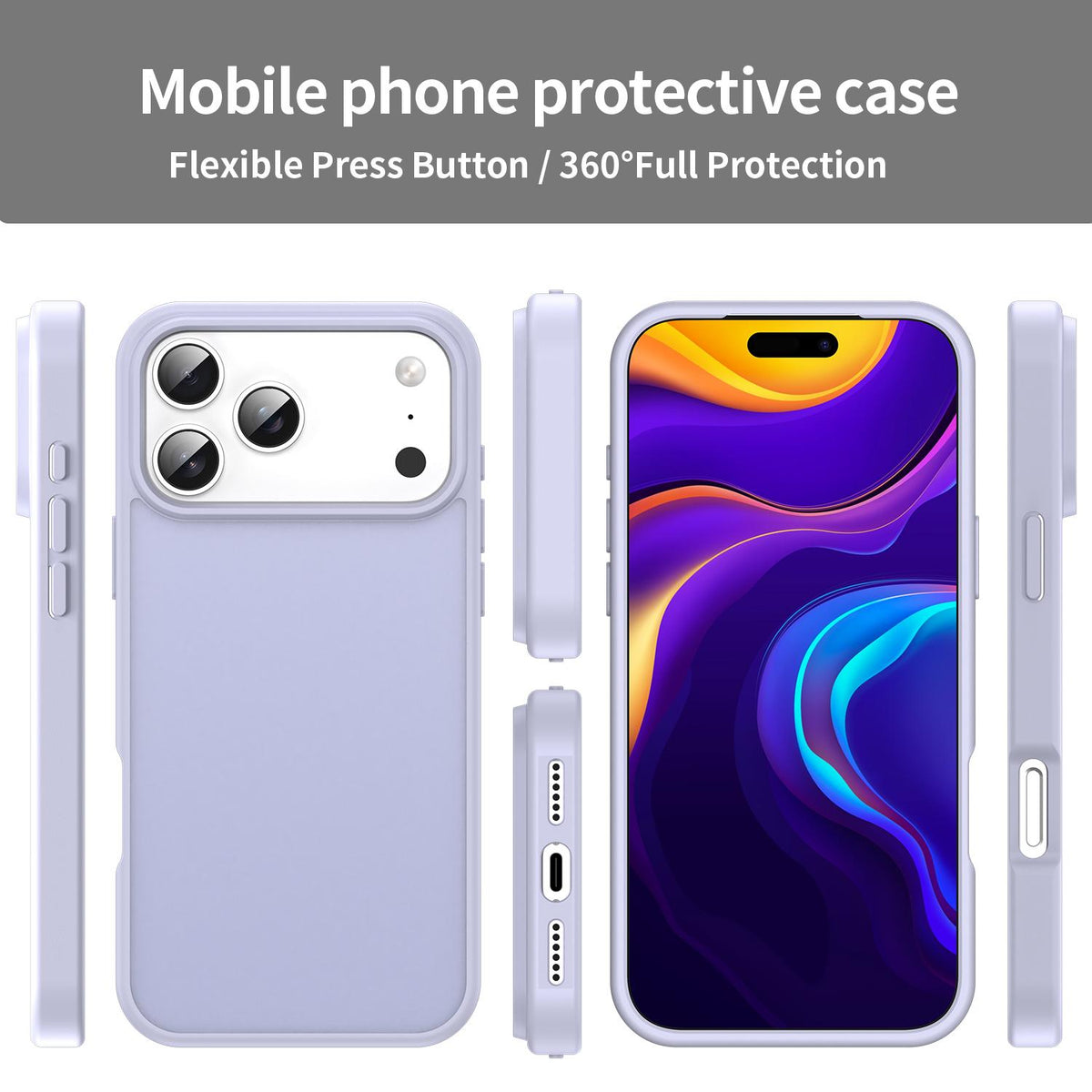 Compatible with iPhone 18 Pro Max Fanying Series PC Dual-Layer TPU Translucent Frosted Phone Case - Lavender