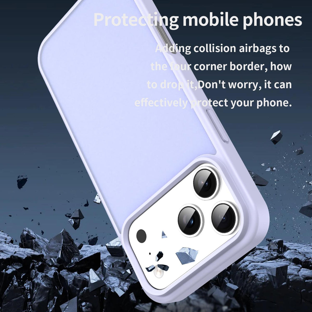 Compatible with iPhone 18 Pro Max Fanying Series PC Dual-Layer TPU Translucent Frosted Phone Case - Lavender