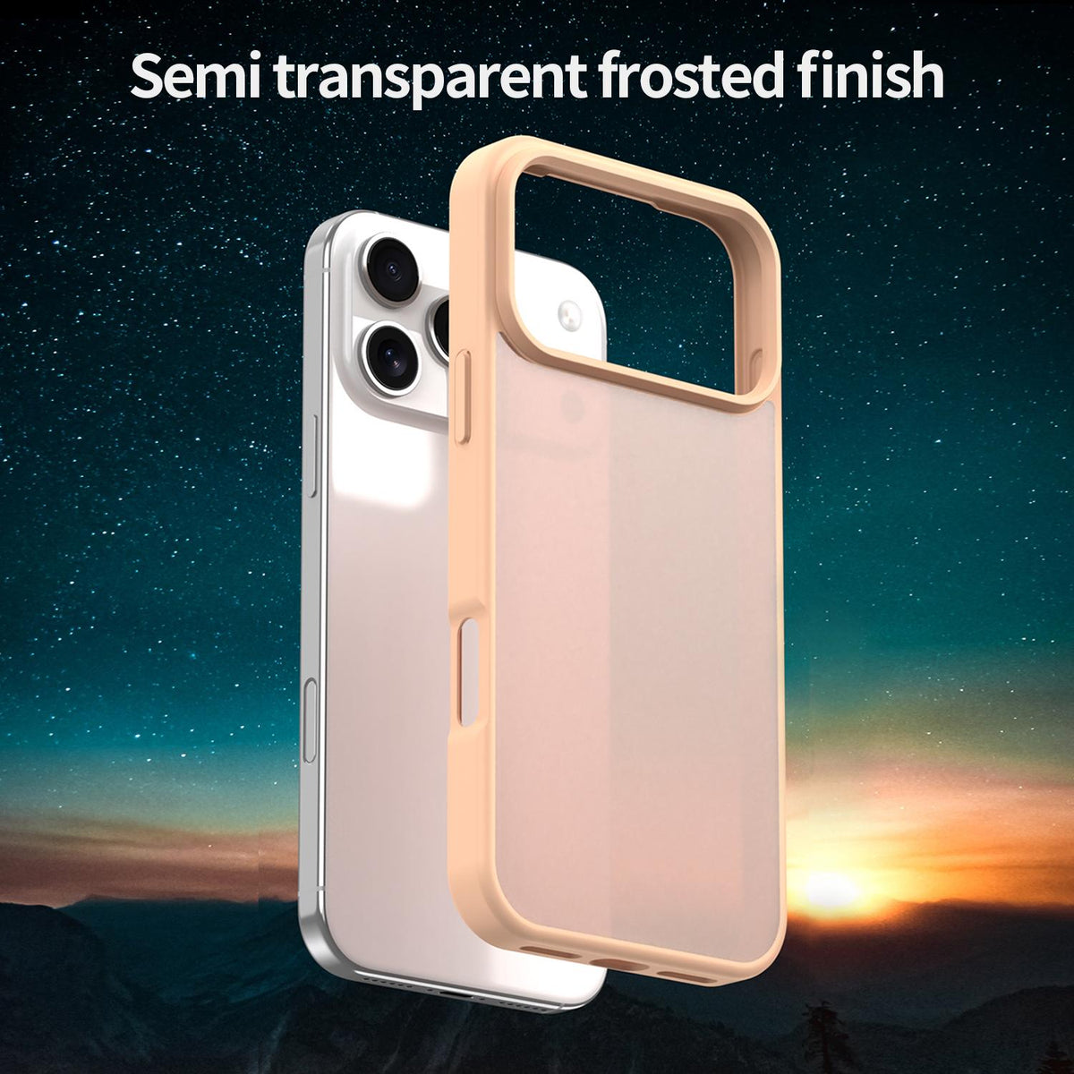 Compatible with iPhone 18 Pro Max Fanying Series PC Dual-Layer TPU Translucent Frosted Phone Case - Rouge Powder