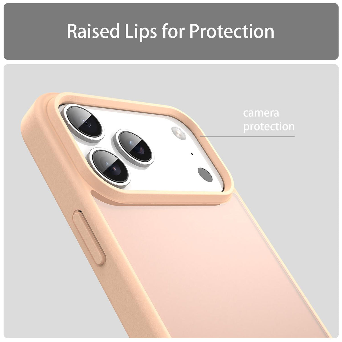 Compatible with iPhone 18 Pro Max Fanying Series PC Dual-Layer TPU Translucent Frosted Phone Case - Rouge Powder
