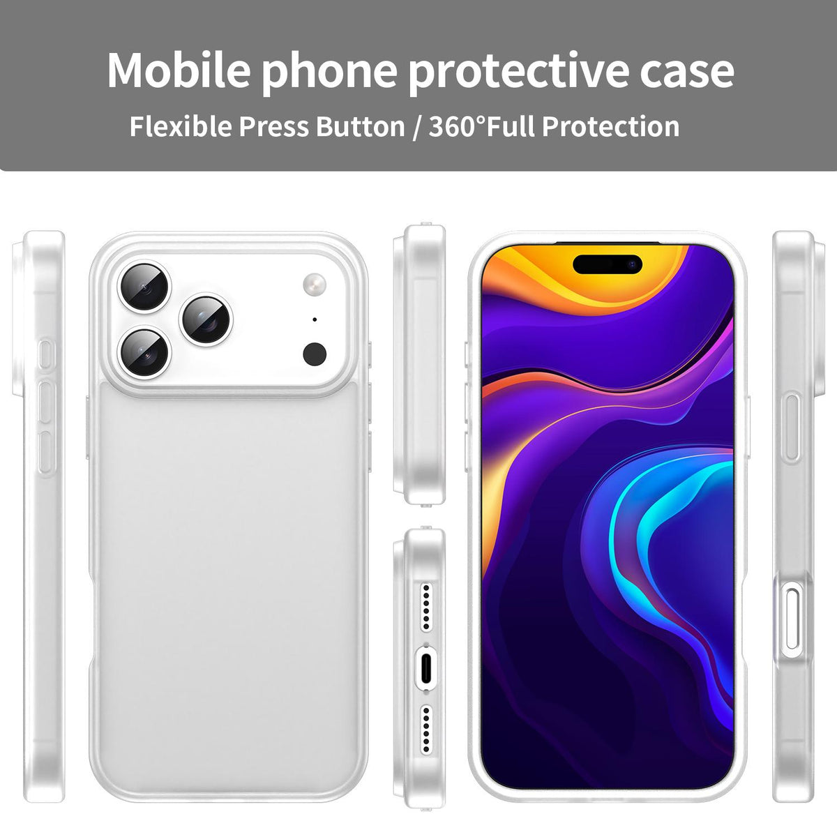 Compatible with iPhone 18 Pro Max Fanying Series PC Dual-Layer TPU Translucent Frosted Phone Case - Matte White