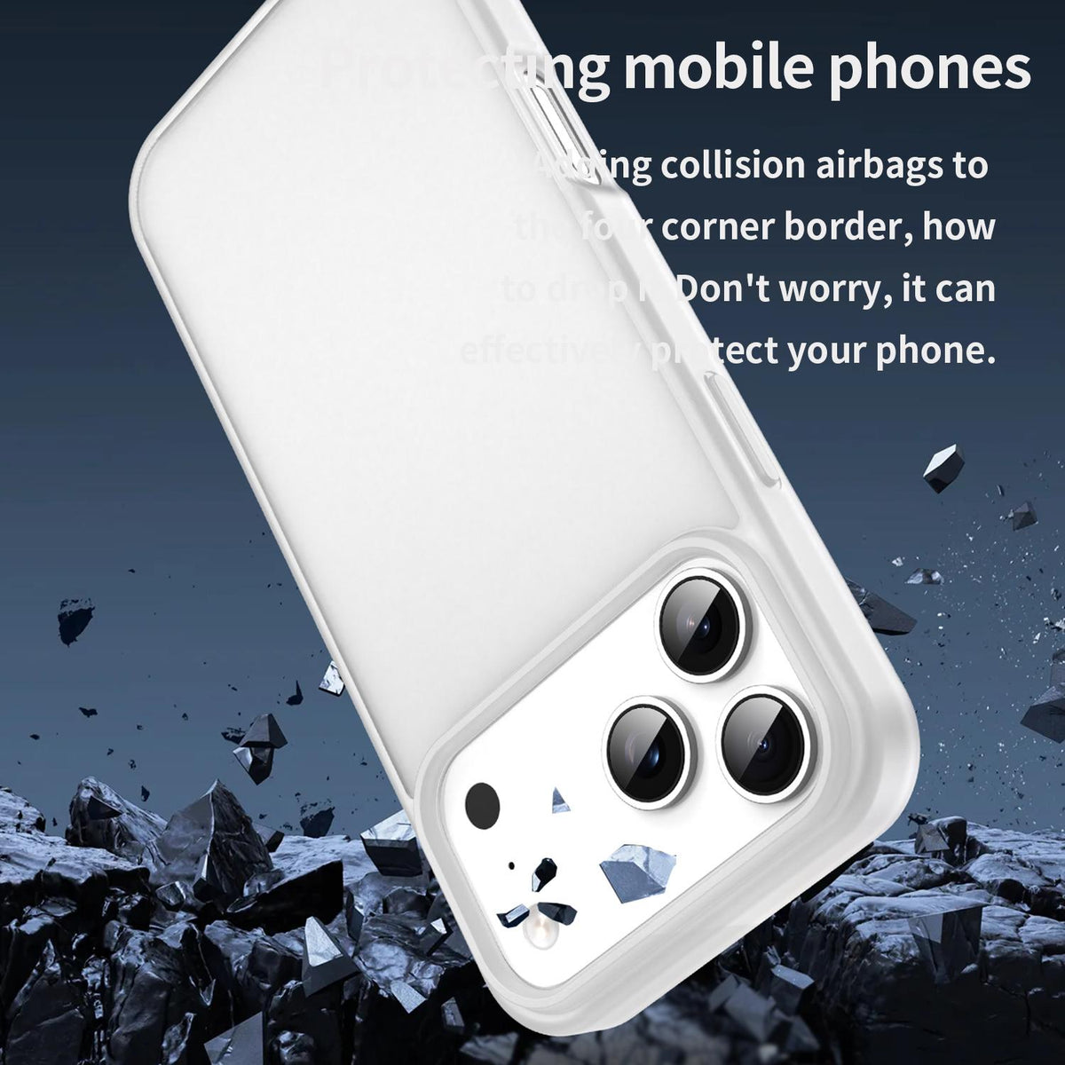 Compatible with iPhone 18 Pro Max Fanying Series PC Dual-Layer TPU Translucent Frosted Phone Case - Matte White