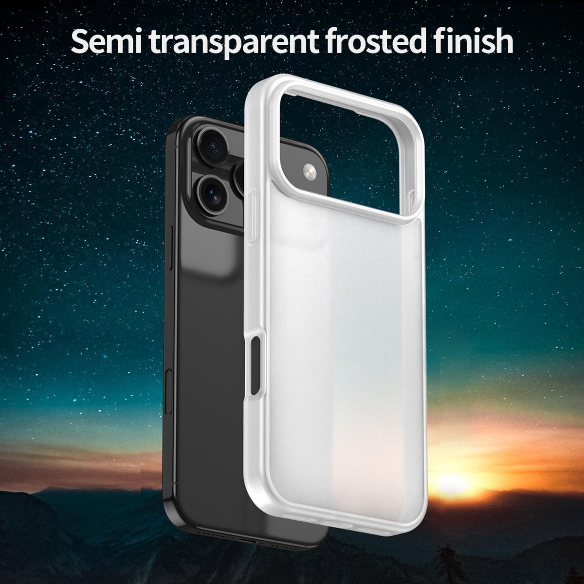 Compatible with iPhone 18 Pro Max Fanying Series PC Dual-Layer TPU Translucent Frosted Phone Case - Matte White