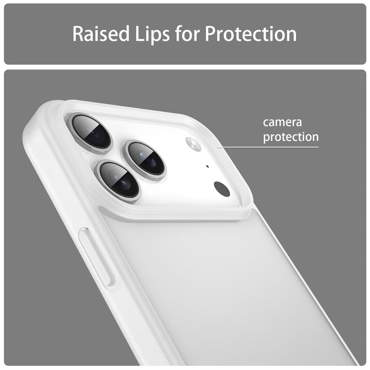 Compatible with iPhone 18 Pro Max Fanying Series PC Dual-Layer TPU Translucent Frosted Phone Case - Matte White