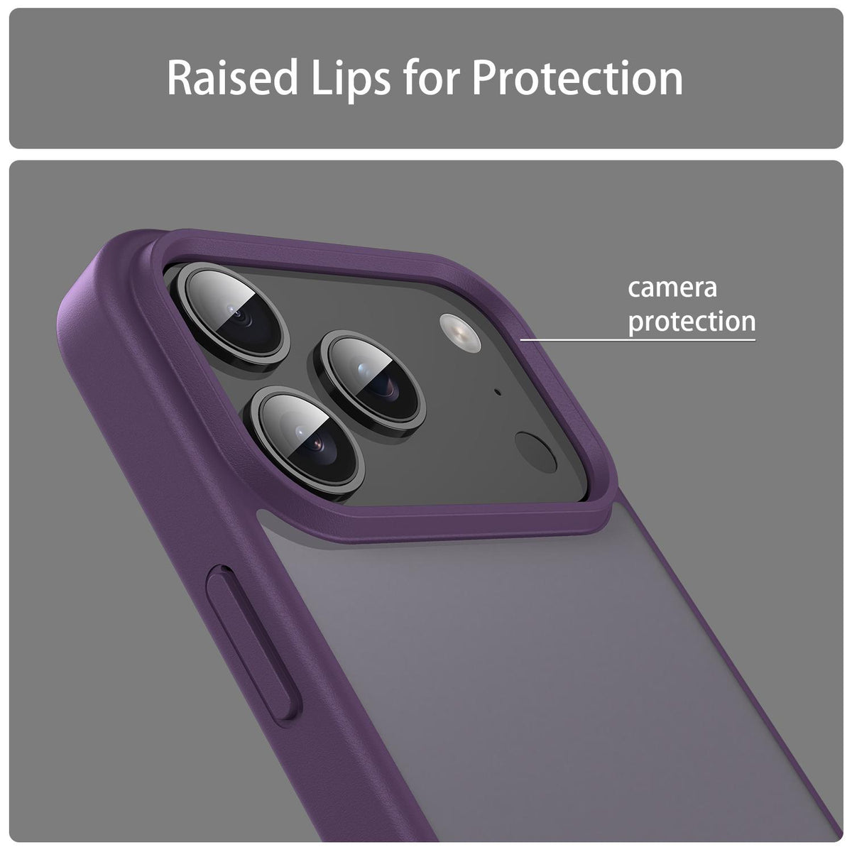 Compatible with iPhone 18 Pro Fanying Series PC Dual-Layer TPU Translucent Frosted Phone Case - Crystal Purple