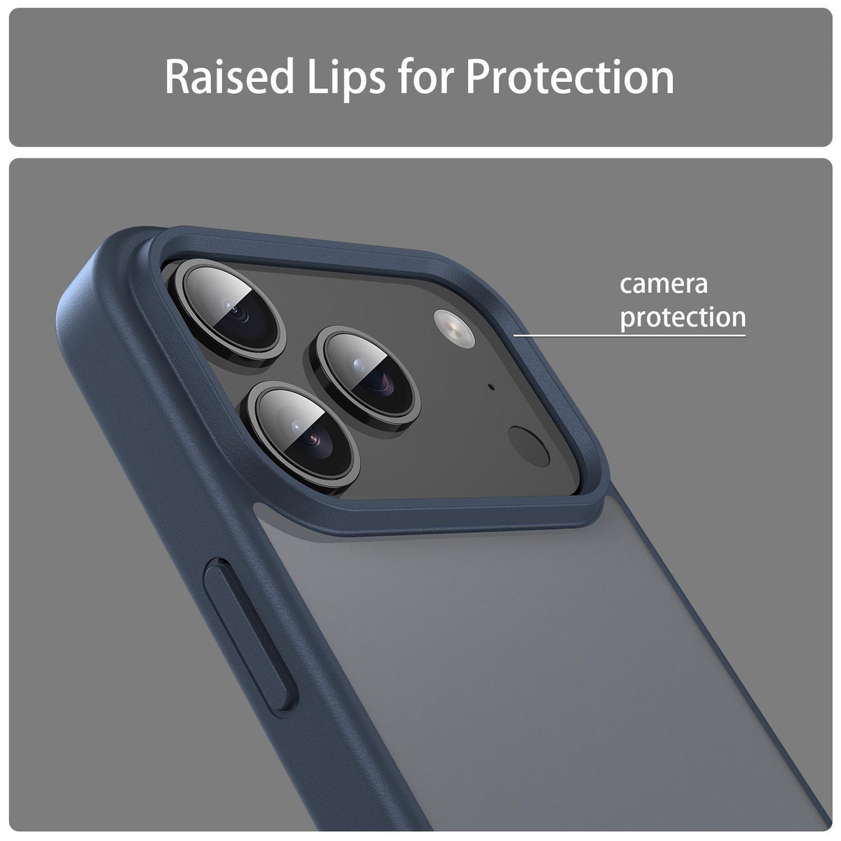 Compatible with iPhone 18 Pro Fanying Series PC Dual-Layer TPU Translucent Frosted Phone Case - Cyan Blue